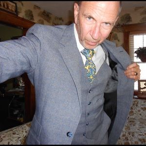 Mens Vintage 1980's Three Piece Plaid Suit